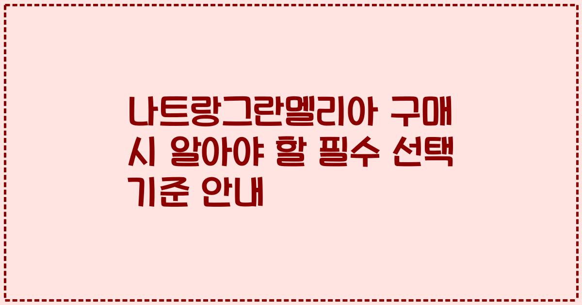 나트랑그란멜리아 구매 시 알아야 할 필수 선택 기준 안내